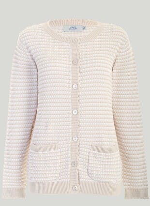 Pure Cotton Textured Stripe Cardigan