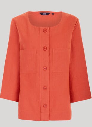 Textured Round Neck Jacket 