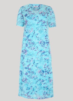 Cotton Rich Printed Dress With Necklace