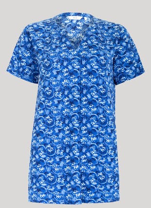 Textured Notch Neck Printed Tunic