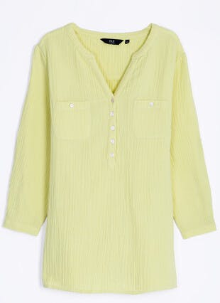 Pure Cotton Textured Pocket Blouse