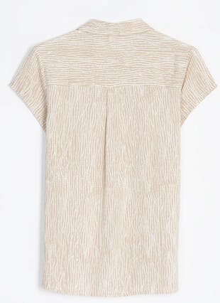 Cap Sleeve Print Shirt