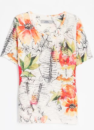 Tropical Floral Print Top