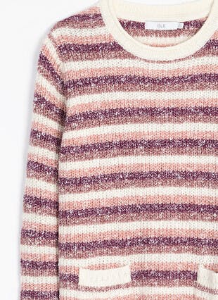 Striped Crew Neck Pocket Jumper