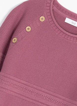 Button Detail Crew Neck Jumper
