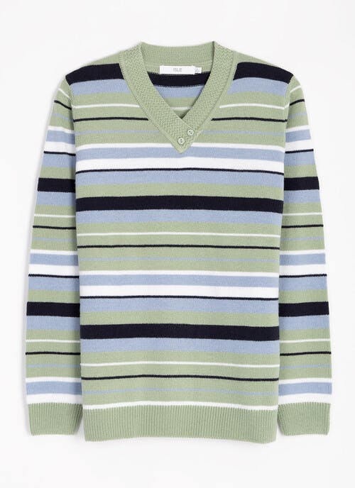 Striped V Neck Jumper