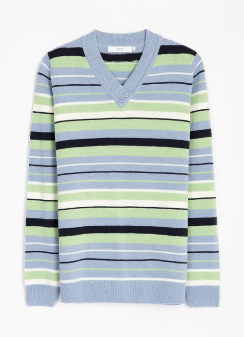 Striped V Neck Jumper