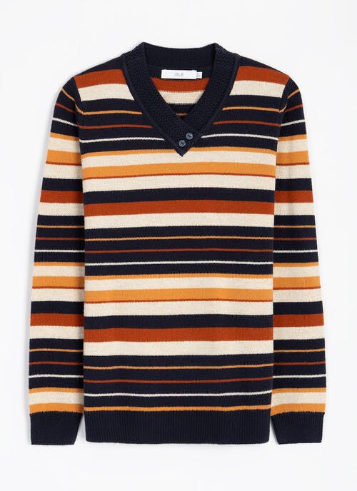 Striped V Neck Jumper