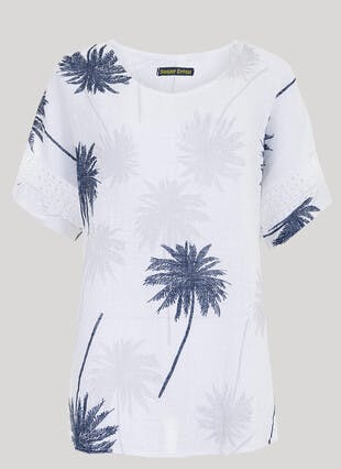 Pure Cotton Lace Trim Top 