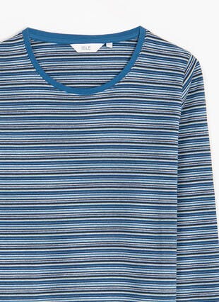 Pure Cotton Striped Crew Neck Top