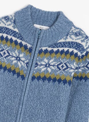 Fairisle Funnel Neck Cardigan