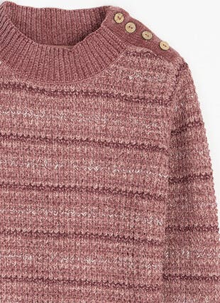 Chenille Striped Turtle Neck Jumper