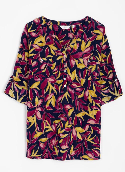 Pure Cotton Notch Neck Blouse