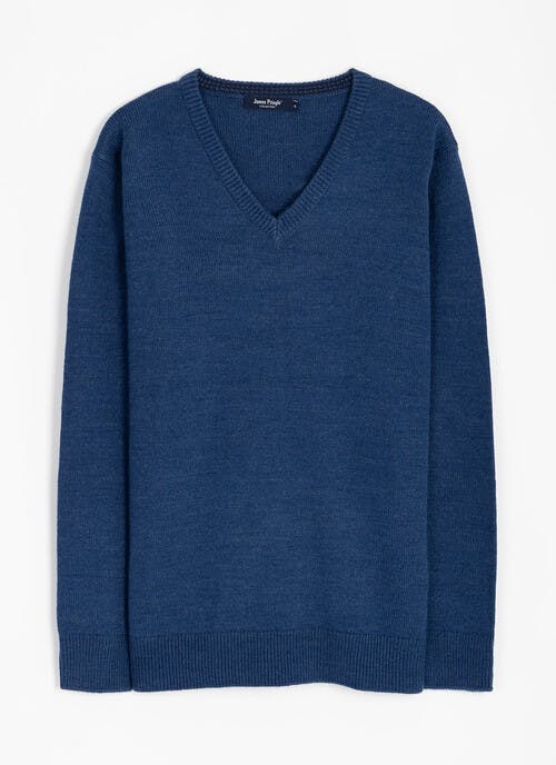 Textured Knit V Neck Jumper