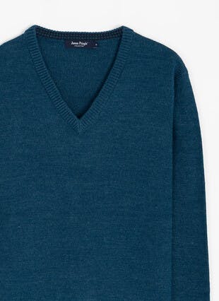 Textured Knit V Neck Jumper