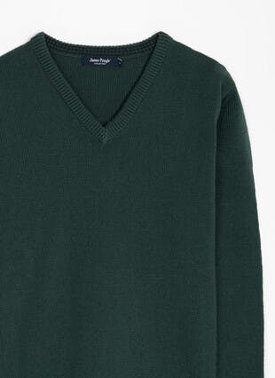 Textured Knit V Neck Jumper