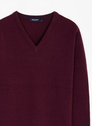 Textured Knit V Neck Jumper