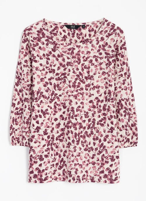 Crinkle Jersey Round Neck Top