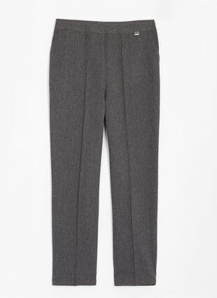 Comfort Fit Woven Herringbone Trousers