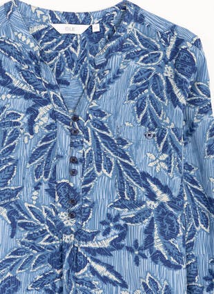 Notch Neck Printed Blouse