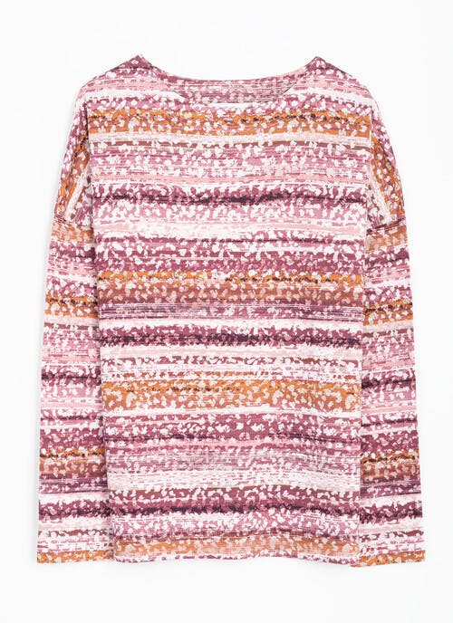 Soft Touch Printed Boat Neck Top