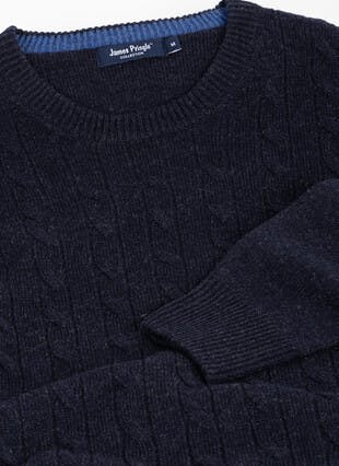 100% Lambswool Crew Neck Cable Jumper