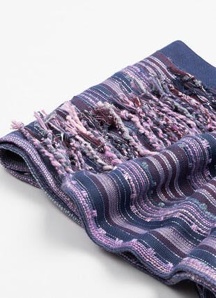 Cotton Blend Sequin Stripe Lurex Scarf