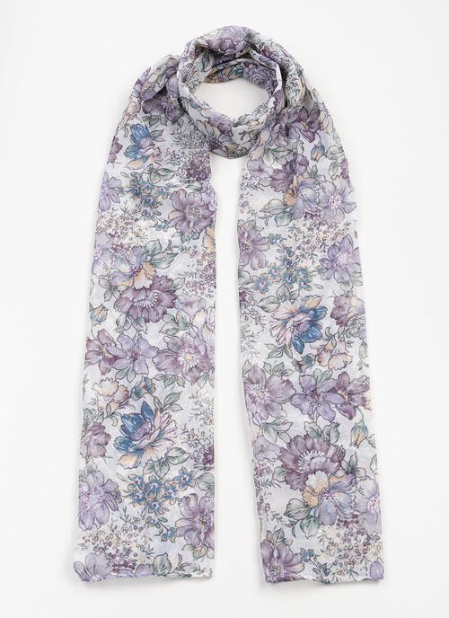 Lightweight Floral Scarf 