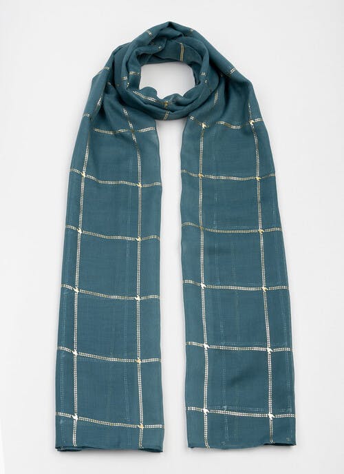 Lightweight Foil Check Scarf