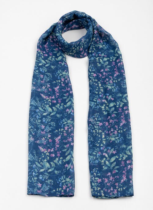 Lightweight Trailing Floral Scarf