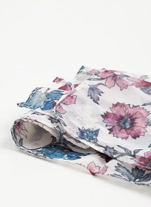 Lightweight Trailing Floral Scarf