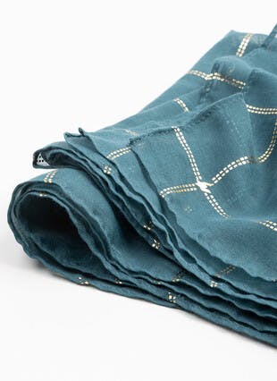 Lightweight Foil Check Scarf