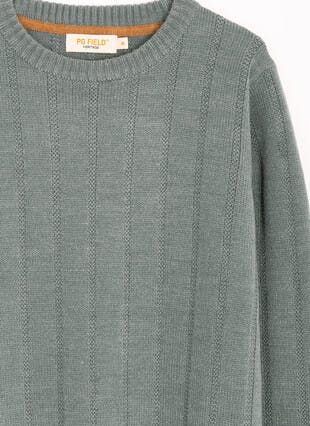 Textured Cable Knit Crew Neck Jumper