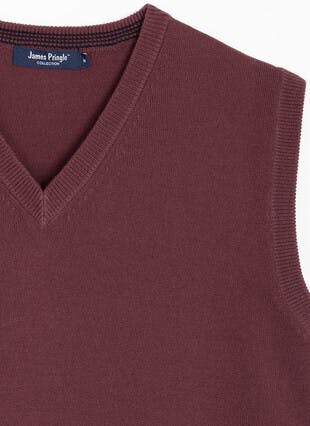 Fine Knit V Neck Sleeveless Jumper