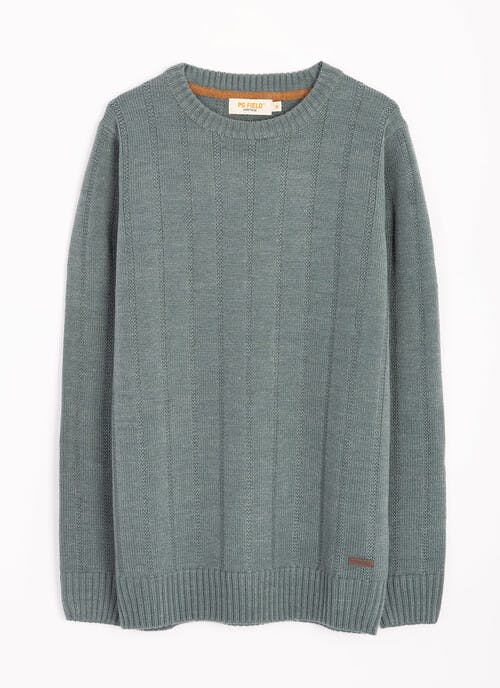 Textured Cable Knit Crew Neck Jumper
