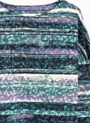 Soft Touch Printed Boat Neck Top