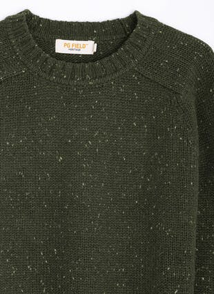 Textured Nep With Wool Crew Neck Jumper