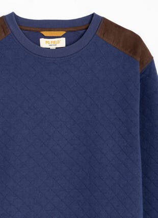 Cotton Blend Crew Neck Sweatshirt