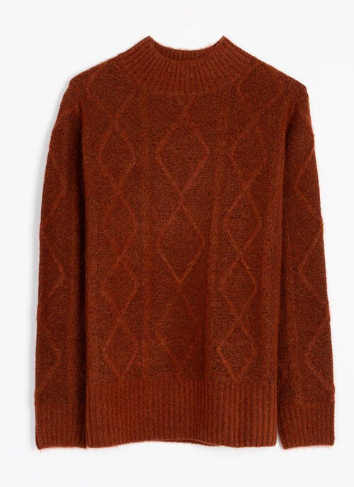 Diamond Stitch Turtle Neck Jumper