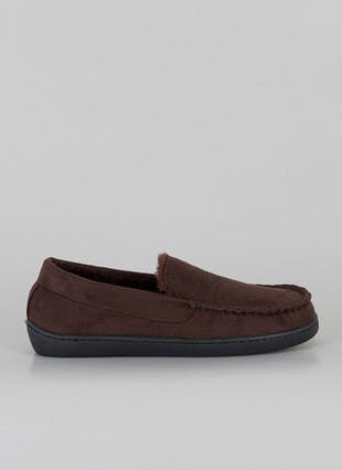 Plush Lined Faux Suede Mocassin Slipper