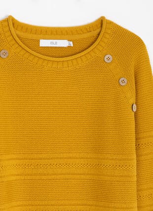 Button Detail Crew Neck Jumper