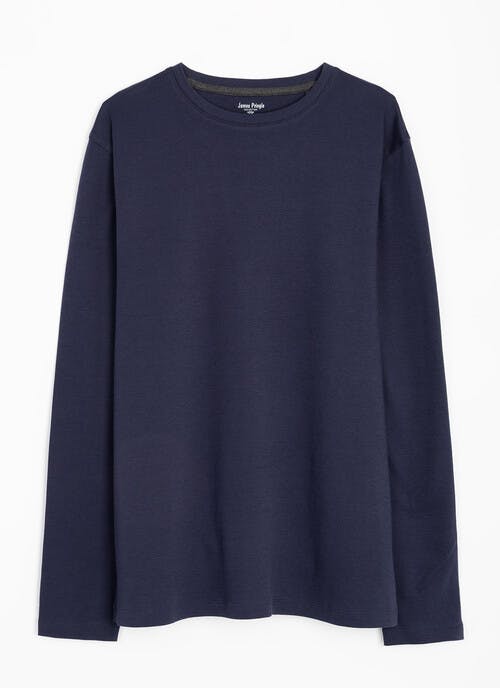 Pure Cotton Crew Neck Long Sleeve Top