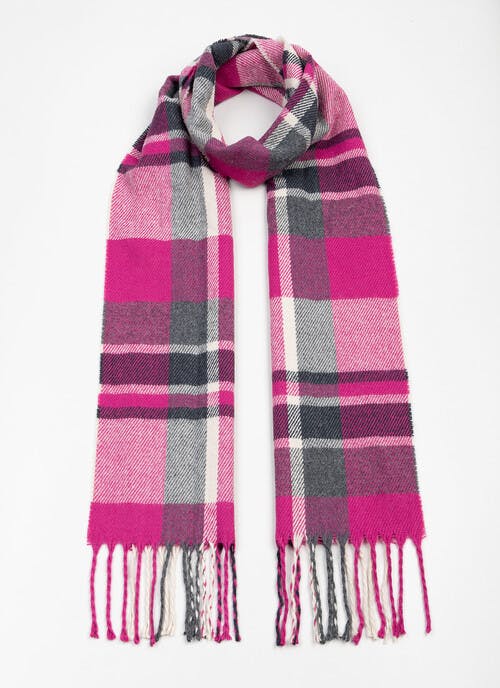 Tassled Check Scarf