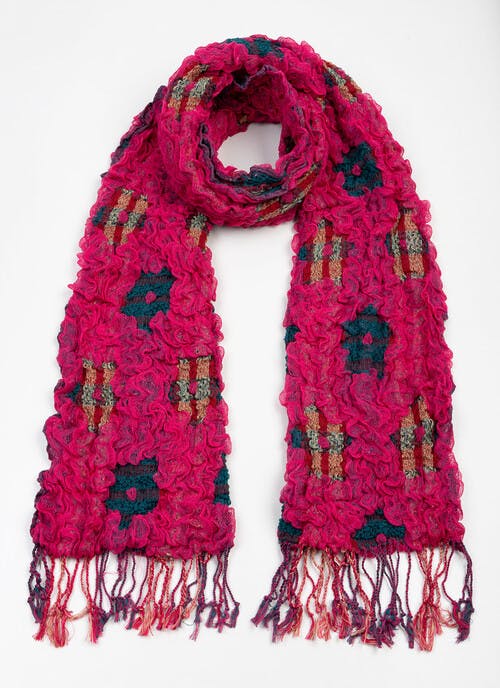 Ruffled Floral Scarf 