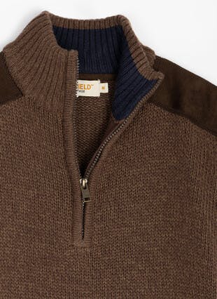 Textured Knit Zip Neck Jumper