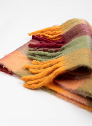 Brushed Check Blanket Scarf