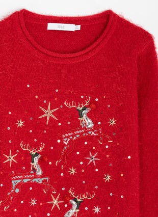 Dancing Reindeers Crew Neck Christmas Jumper