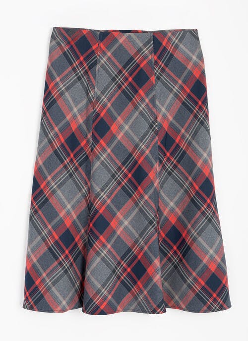 Comfort Fit Check A-Line Skirt