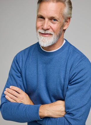 Cotton Rich Crew Neck Striped Sweatshirt