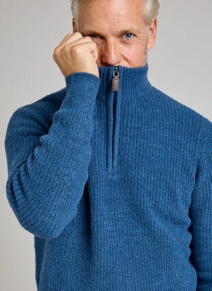 Supersoft With Wool Zip Neck Jumper